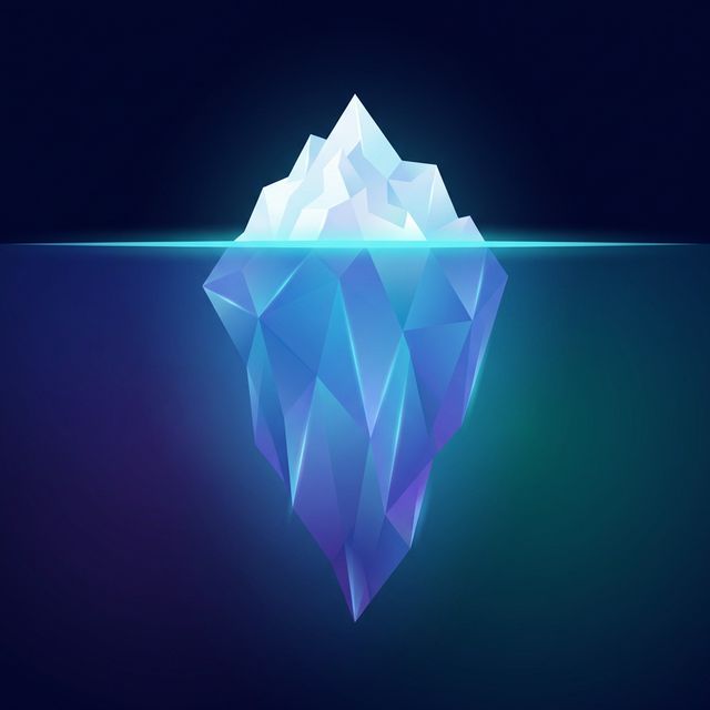 Iceberg Metaphor - A base submersa é maior que o topo
